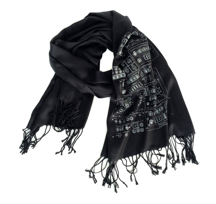 Ice ink on black pashmina.