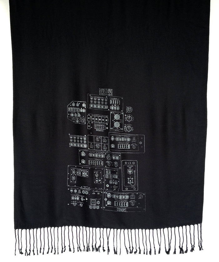 Ice ink on black pashmina.