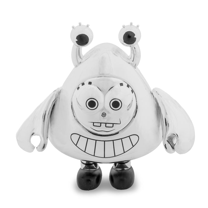 Chrome edition SpongeBob SquarePants 3-inch vinyl mini figure from the Cavalcade of SpongeBobs series, Krabified design, Kidrobot exclusive.
