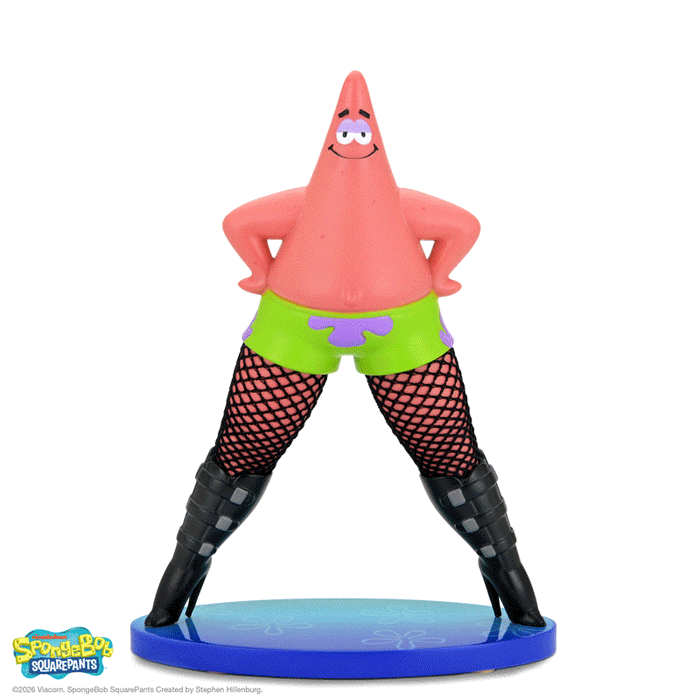 SpongeBob SquarePants "Goofy Goober Rock" Patrick Star resin art figure in fishnets, 6-inch collectible art figure.