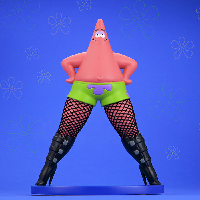 SpongeBob SquarePants Goofy Goober Rock Patrick Star resin art figure in fishnets, 6-inch collectible pre-order artwork.