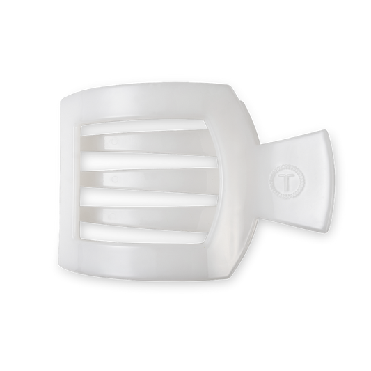 Square Flat Hair Clip | Medium | Coconut White