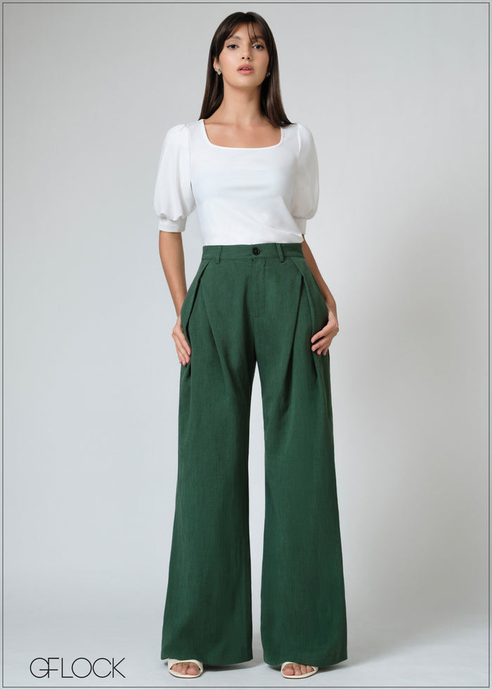Square Neck Puff Sleeve Top - 080526