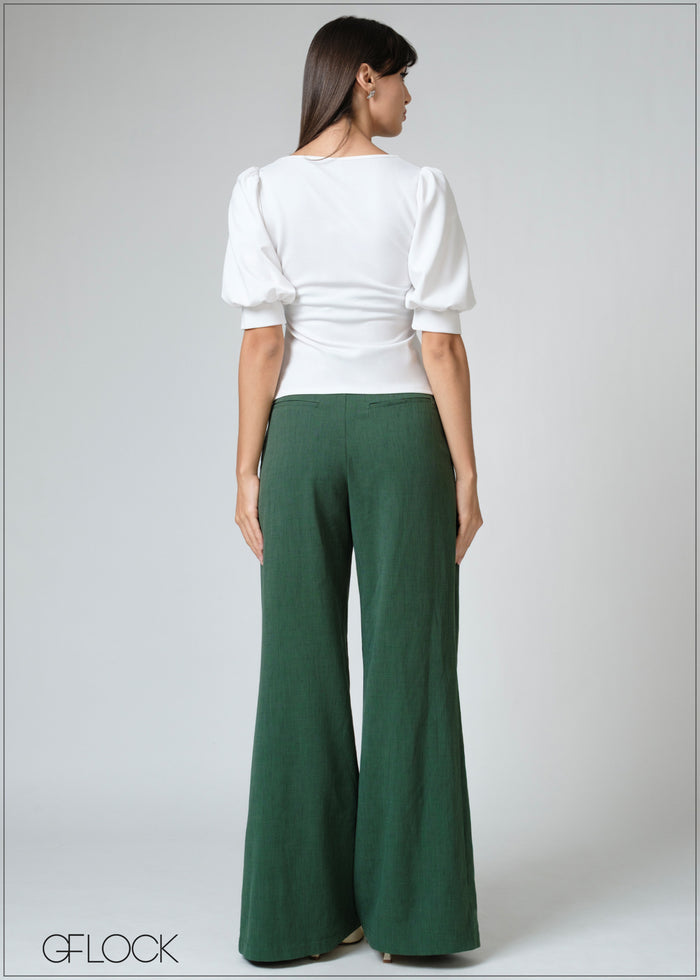 Square Neck Puff Sleeve Top - 080526