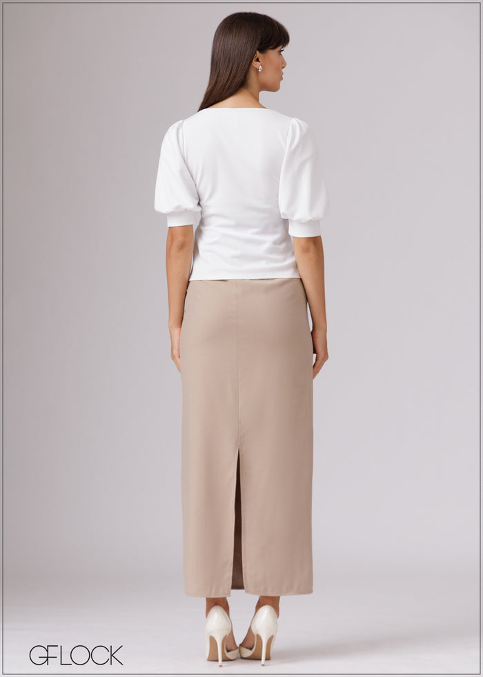 Square Neck Puff Sleeve Top - 080526