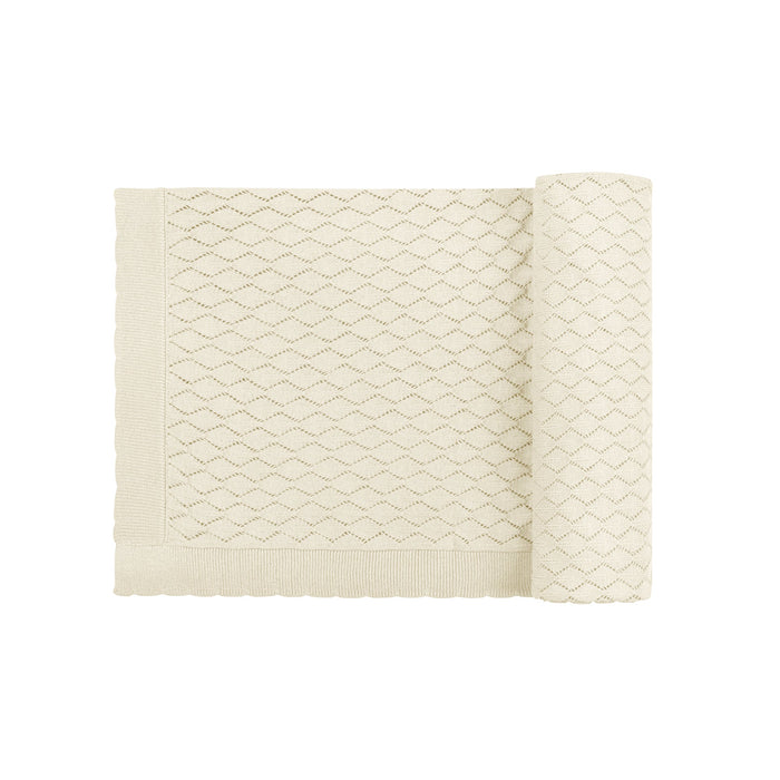 Stitch  Collection -  Diamond Pointelle Knit Blanket