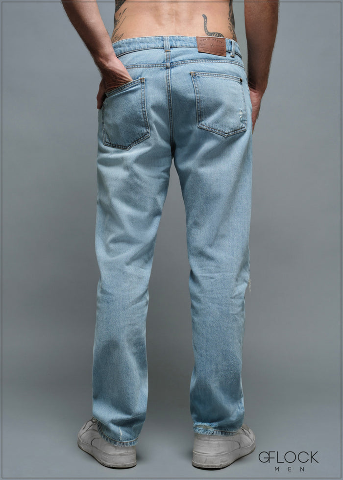 Straight Fit Ribbed Jeans - Short Length - 010925
