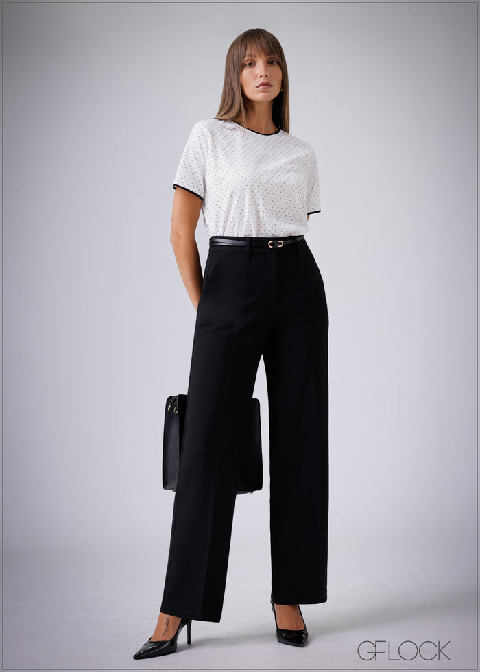 Straight Leg Pant With Pockets - Long Length - 230326