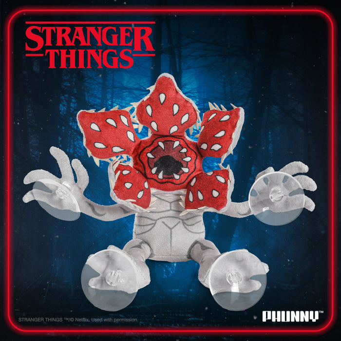 Stranger Things Demogorgon plush window clinger featuring a detailed, soft plush Demogorgon character for decorative display.