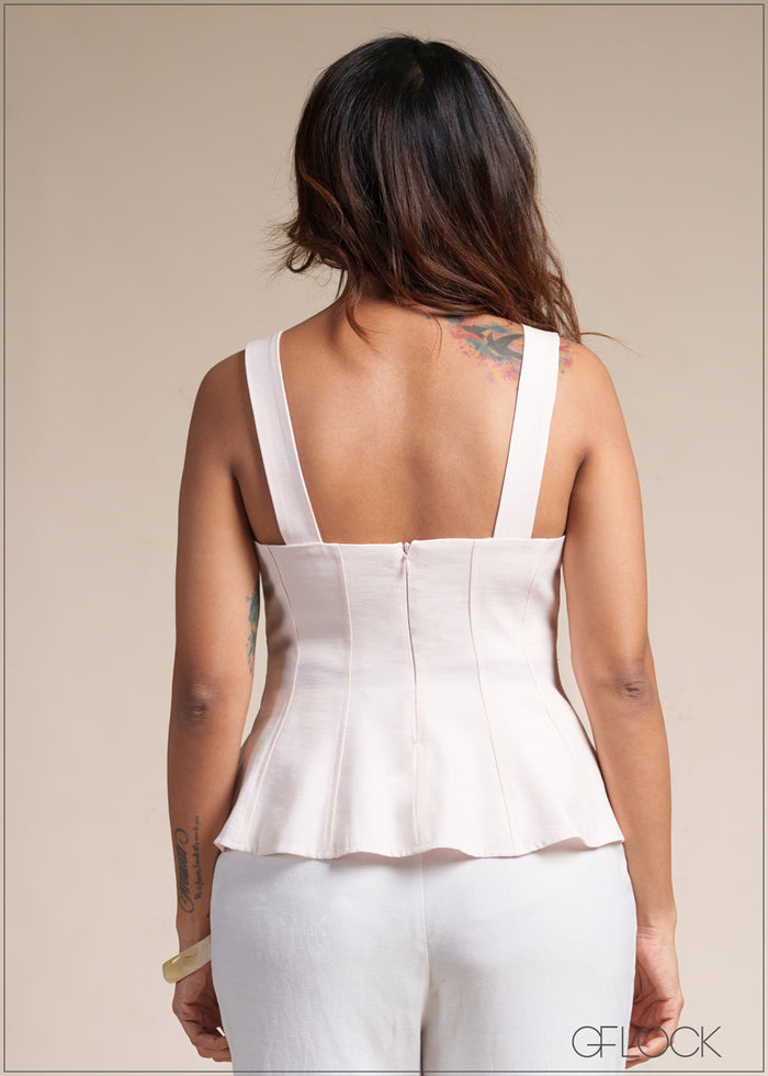 Strappy Peplum Top - 100426