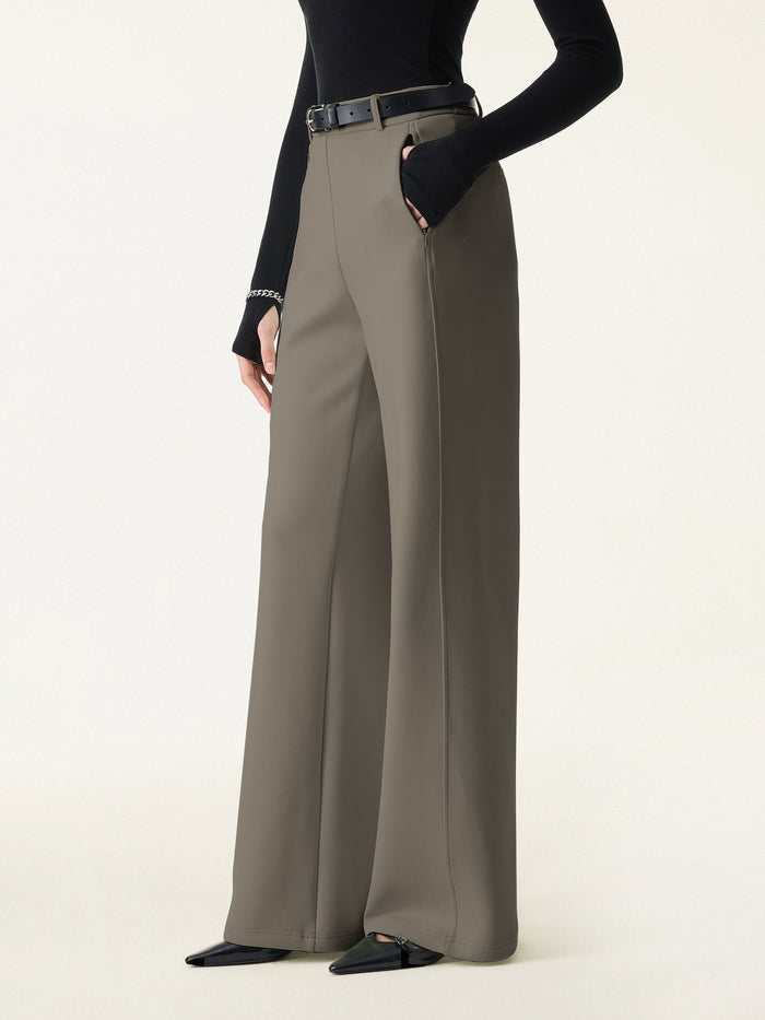 OGLmove Stretch Cotton Blend Slimming High Rise Wide Leg Pants Regular Deep Dry Olive