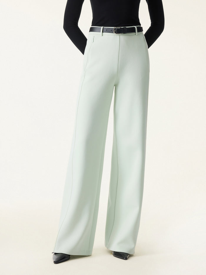 OGLmove Stretch Cotton Blend Slimming High Rise Wide Leg Pants Regular Ambrosia
