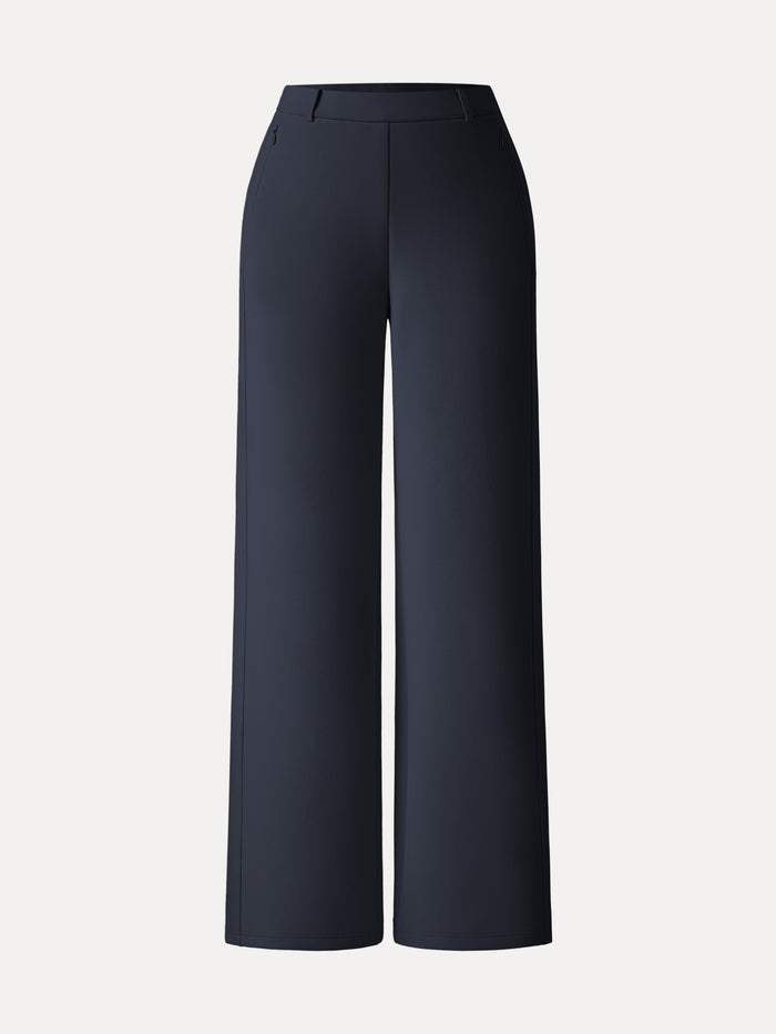 OGLmove Stretch Cotton Blend Slimming High Rise Wide Leg Pants Regular Navy