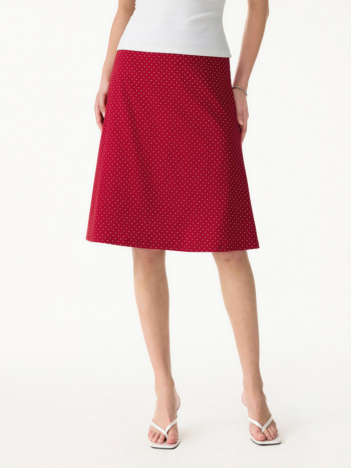 OGLmove Stretch Cotton Polka Dot A-Line Flare Skirt Limited Edition