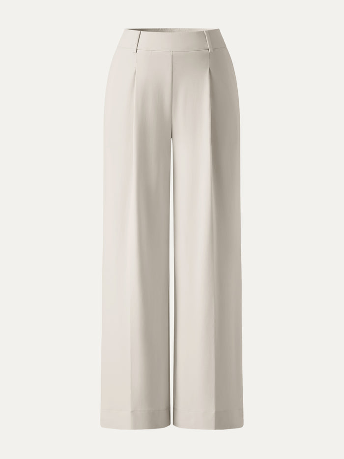 OGLmove Stretchy Flowy High Rise Wide Leg The Success Pants Regular Ash Ivory