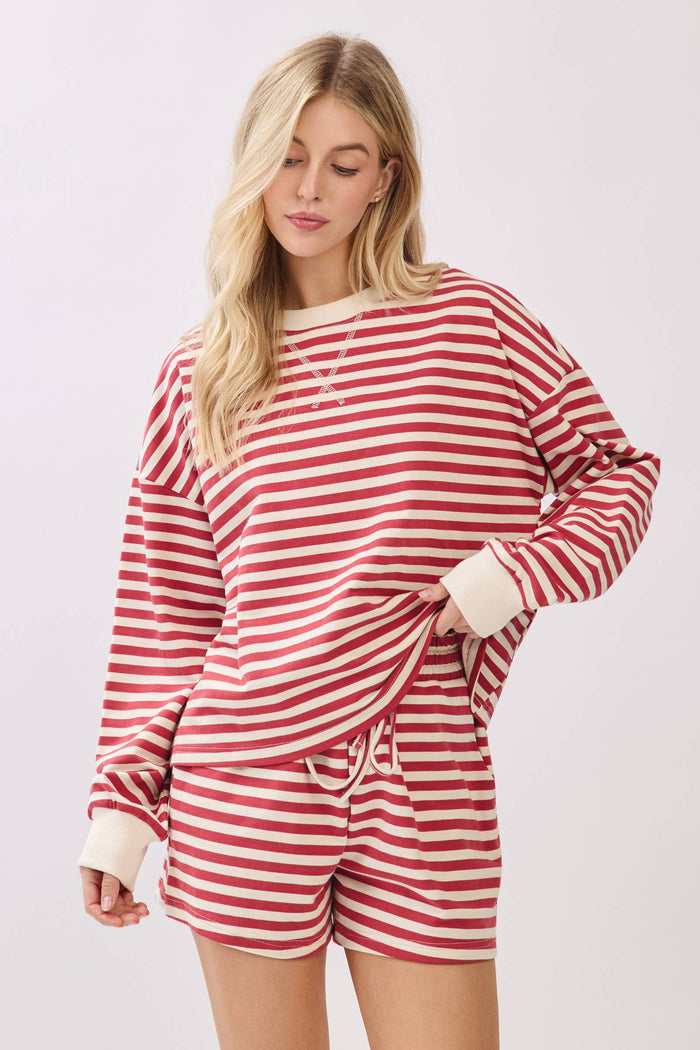 Striped French Terry Lounge Set