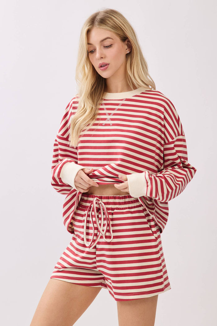 Striped French Terry Lounge Set