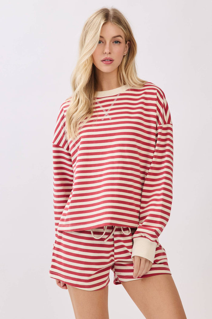 Striped French Terry Lounge Set