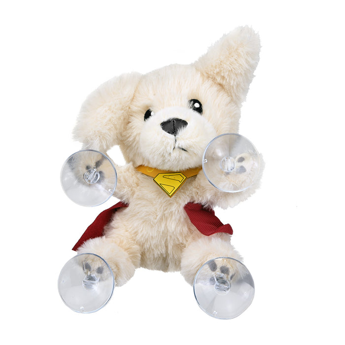 Supergirl Krypto plush window clinger featuring Supergirl logo and vibrant colors, designed for decorative wall or window display.