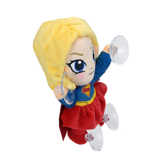 Supergirl plush window clinger featuring Supergirl in her iconic costume, perfect for decorating windows with superhero style.
