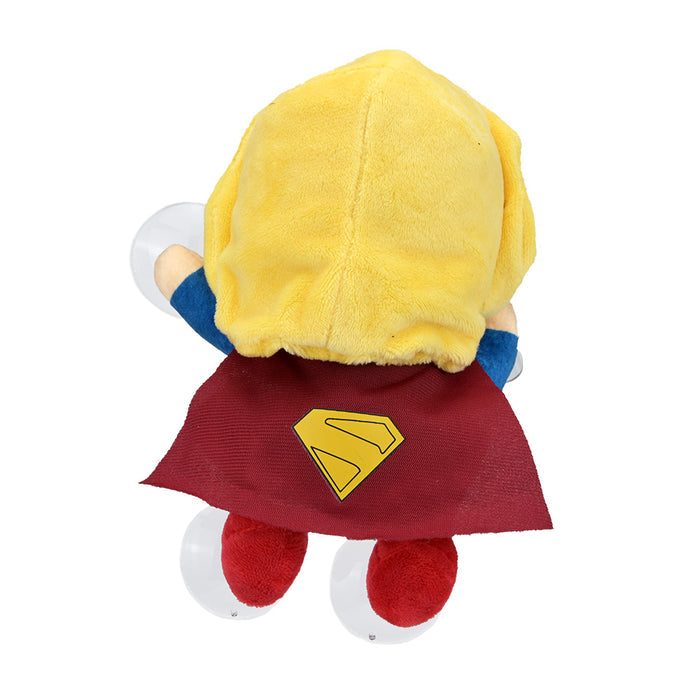 Supergirl plush window clinger featuring Supergirl logo, designed for decorative use on windows or glass surfaces.