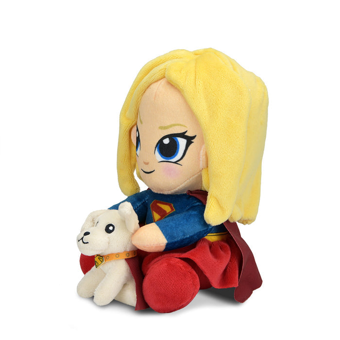 Supergirl plush toy with Krypto the dog from Supergirl series, soft and cuddly Phunny plush by Supergirl brand.
