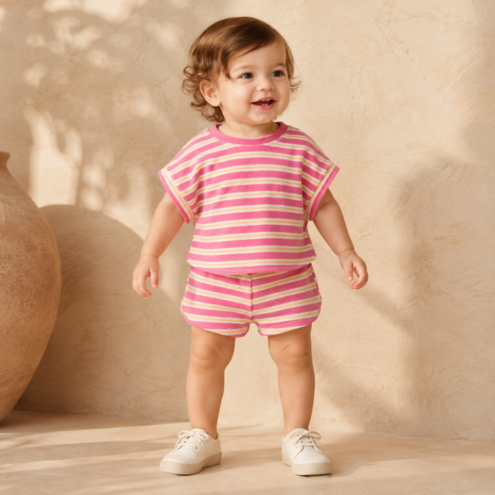 T-Shirt Japone Towel Stripes Azalea