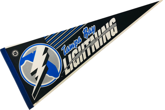 TAMPA BAY LIGHTNING VINTAGE 1990'S NHL PENNANT - DEADSTOCK