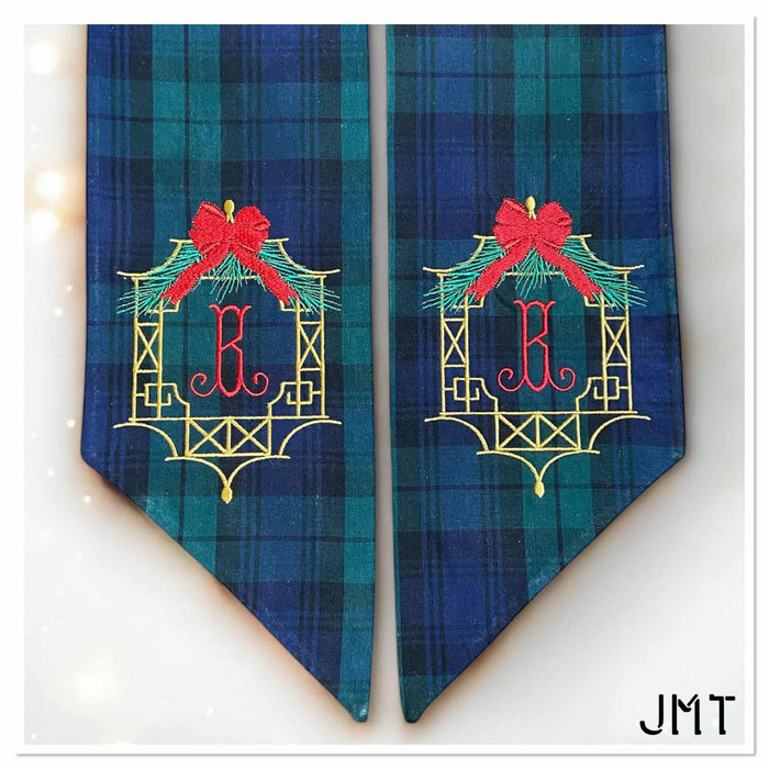 Tartan Plaid Wreath Sash