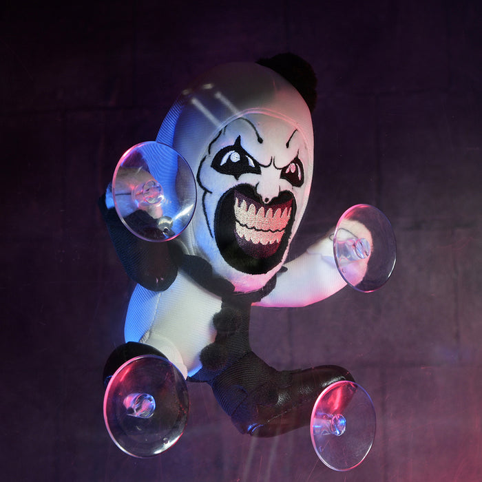 Terrifier 3 Art the Clown plush window clinger from Terrifier, featuring a detailed clown design for decorative display.