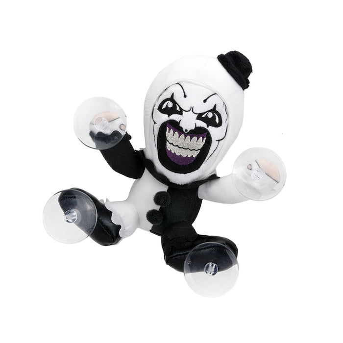 Terrifier 3 Art the Clown plush window clinger from Terrifier, featuring a creepy clown face for spooky decor.