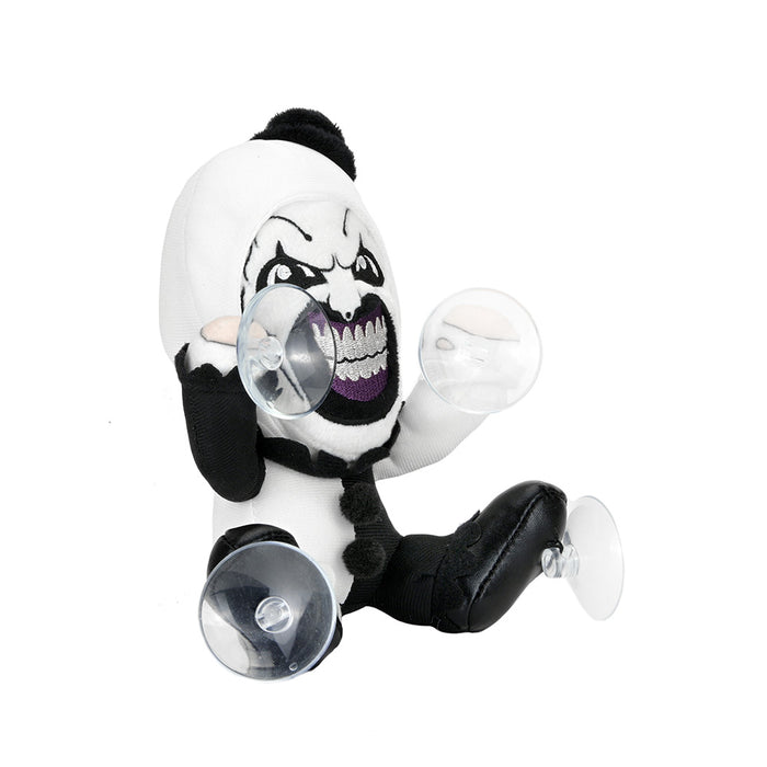 Terrifier 3 Art the Clown plush window clinger from Terrifier, featuring a detailed clown figure for decorative use.