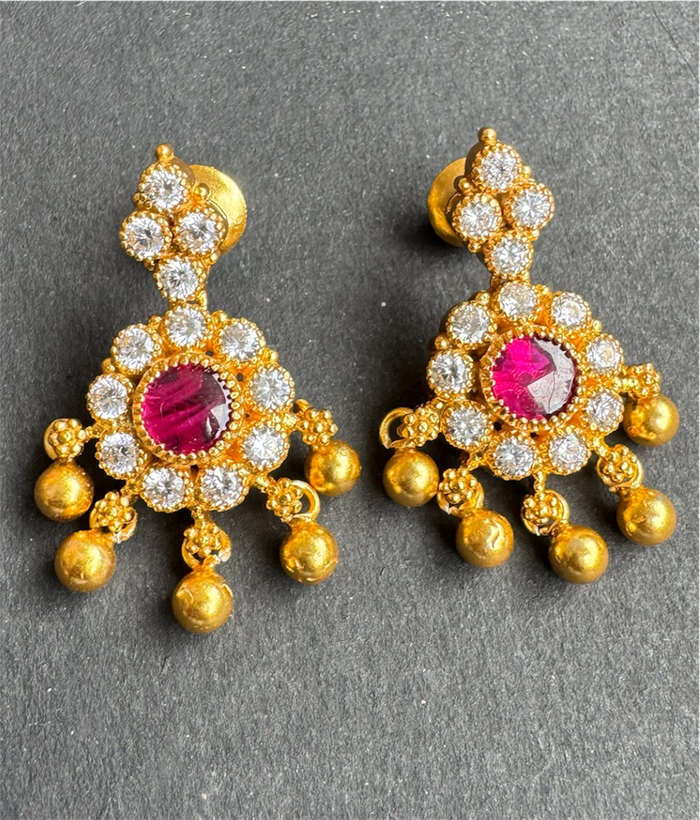 The Arunika Silver Earrings (White)