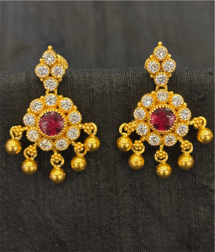 The Arunika Silver Earrings (White)