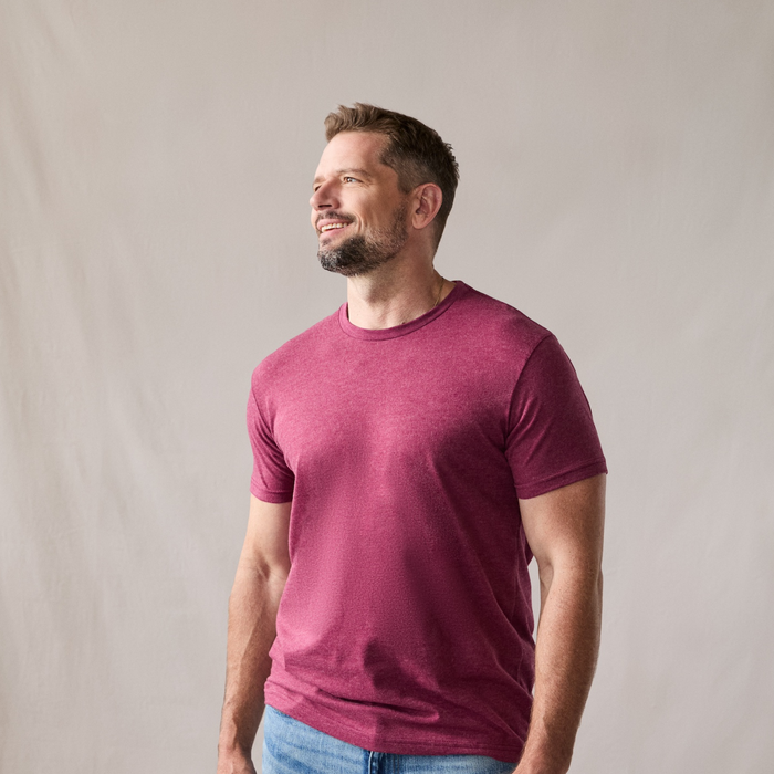 The Ezra Crewneck - Heather Maroon