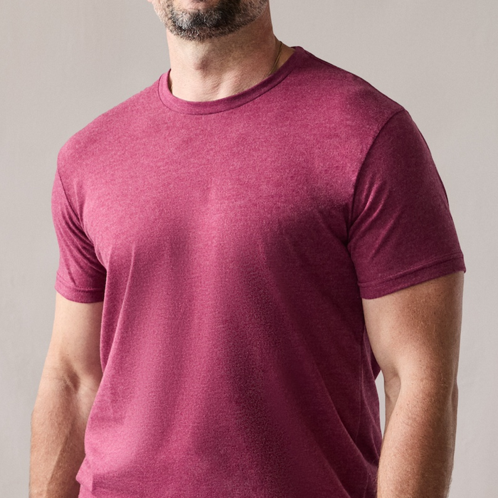 The Ezra Crewneck - Heather Maroon