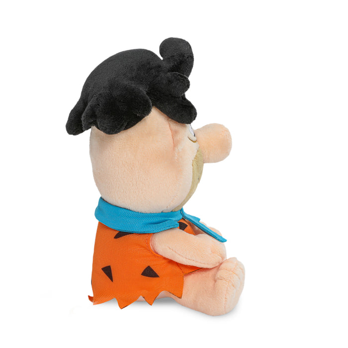Four plush toys featuring Fred, Wilma, Pebbles, and Dino from The Flintstones in a Phunny Plush 4-pack bundle.