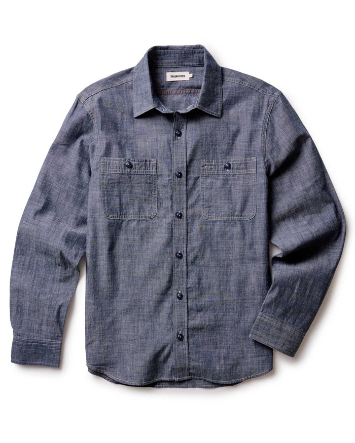 The Foundry Shirt in Rinsed Indigo Chambray
