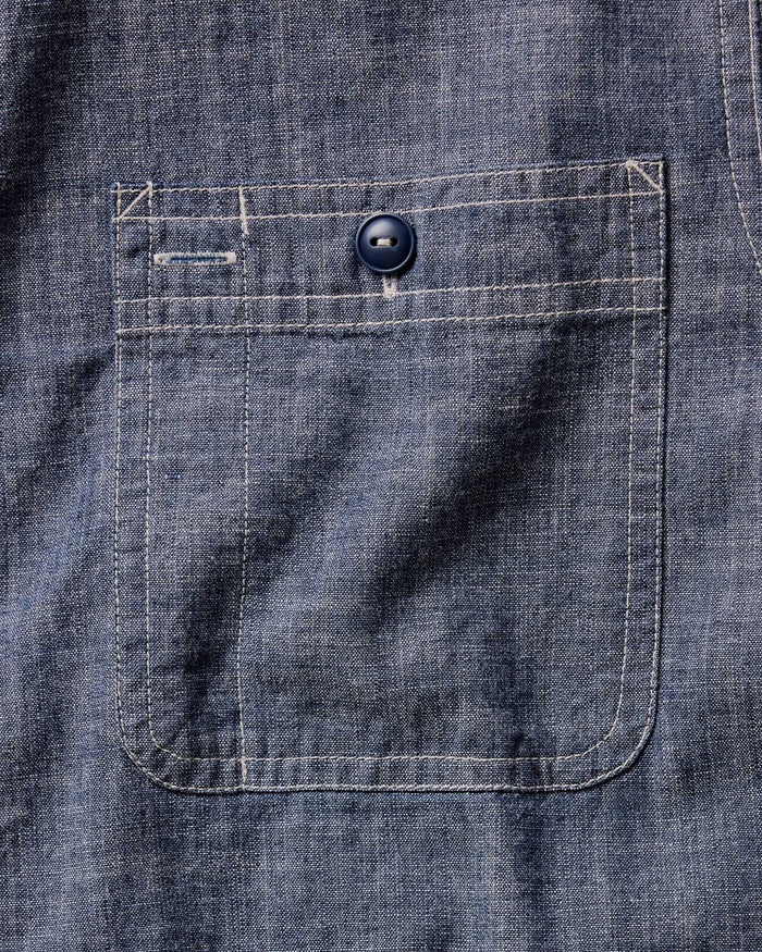 The Foundry Shirt in Rinsed Indigo Chambray