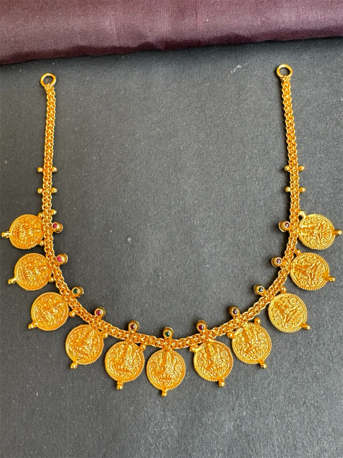 The Hiranya Silver Lakshmi Kasumala Necklace & Earrings