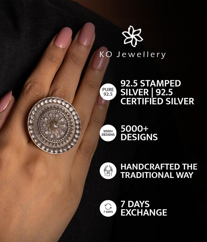 The Isha Silver Vanki Lakshmi Finger Ring