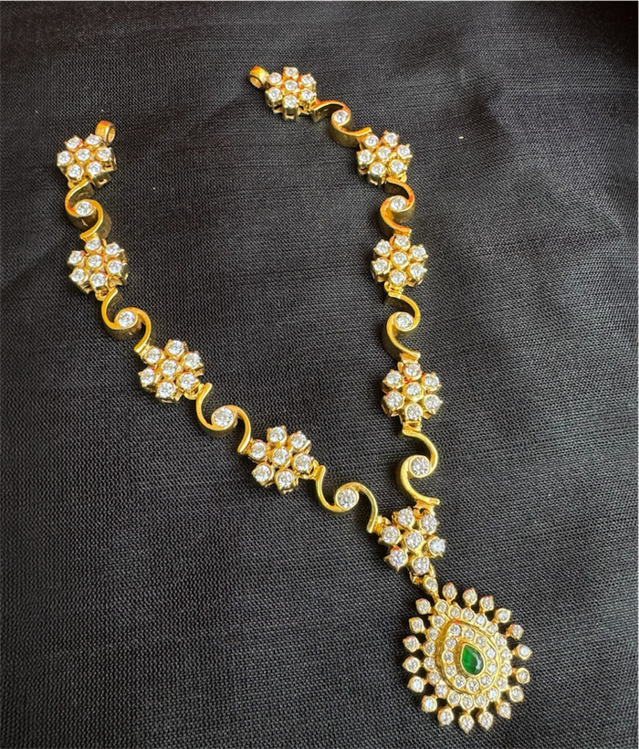 The Ishanvi Silver Closed-setting Diamond Look Necklace