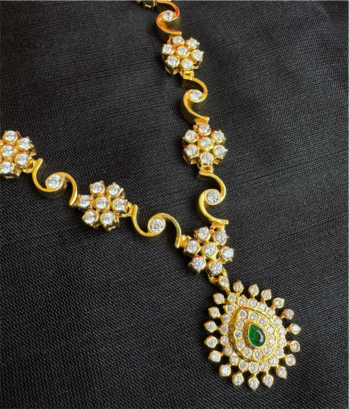 The Ishanvi Silver Closed-setting Diamond Look Necklace
