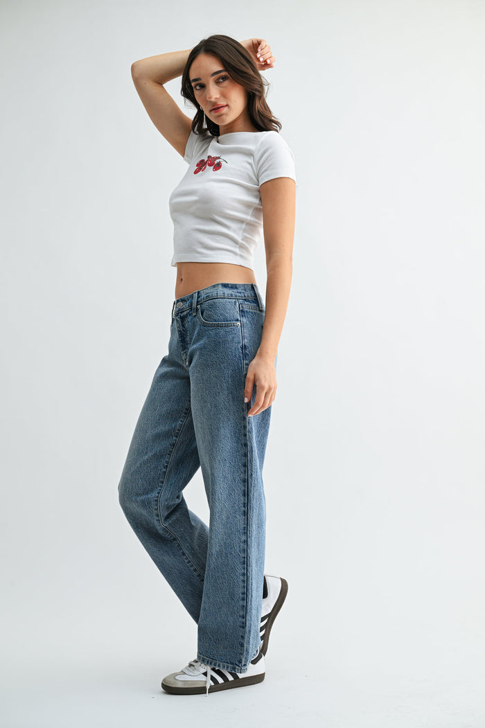 The Low Rise Vintage Straight Jean - JP417 - Medium Denim