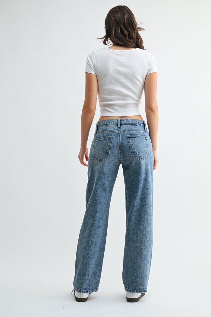 The Low Rise Vintage Straight Jean - JP417 - Medium Denim