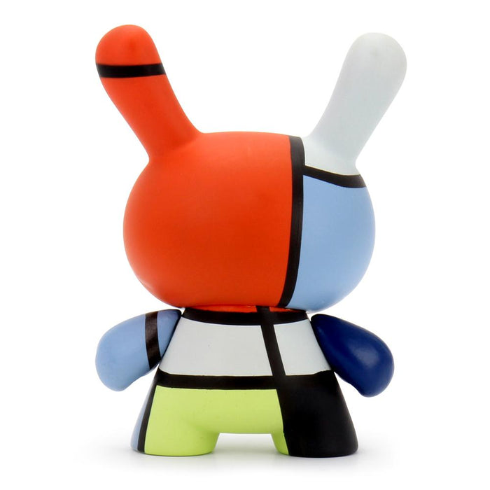 The Met 3-Inch Showpiece Dunny featuring Mondrian-inspired geometric artwork in vibrant colors and bold patterns.