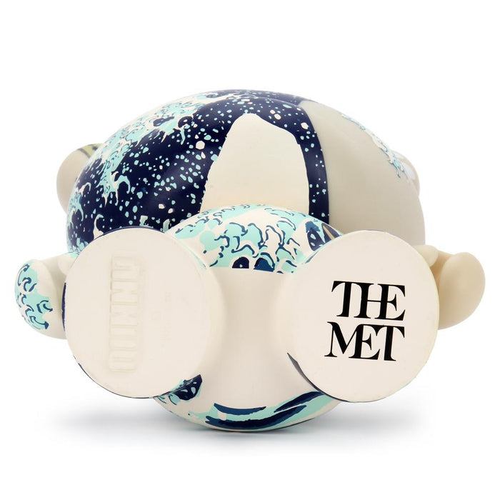 The Met 8-inch Masterpiece Dunny featuring Hokusai Great Wave design, collectible art toy with traditional Japanese wave artwork.