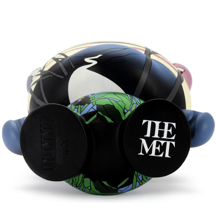 8-inch The Met Dunny figure inspired by Louis C. Tiffany's Magnolias and Irises design, featuring detailed floral artwork.