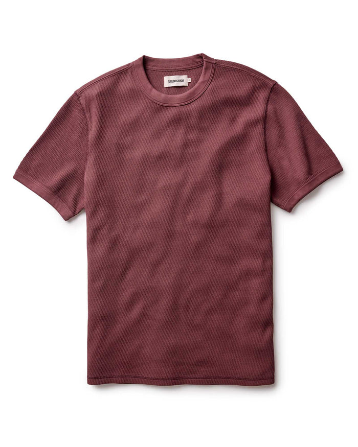 The Organic Cotton Short Sleeve Crew in Burgundy Waffle