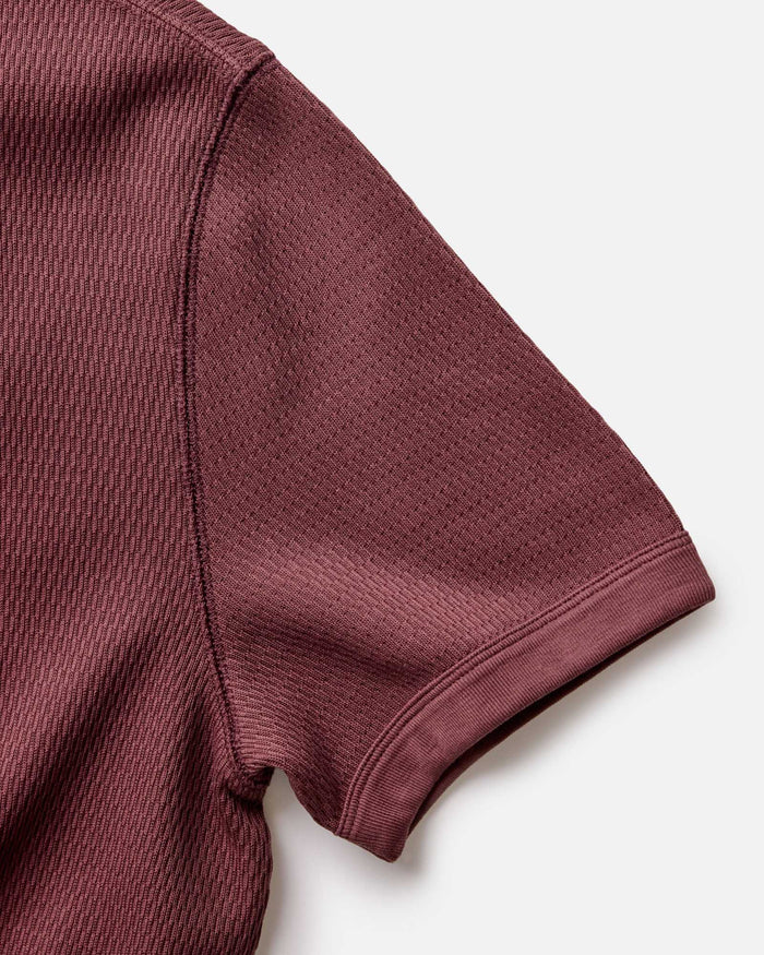 The Organic Cotton Short Sleeve Crew in Burgundy Waffle